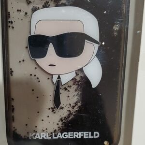 Karl Lagerfeld iPhone 15 Pro Karl figurehead liquid glitter‎ slim profile case